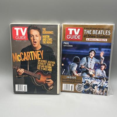 LOT 133B: Vintage Beatles TV Guide Magazines - All Four Beatles 2000 Covers + "White Album" Cover and More