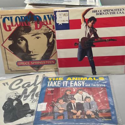LOT 135B: Stack of 45s Vinyl (Dozens of Records) - Bruce Springsteen, AC/DC, Bob Dylan and Much More