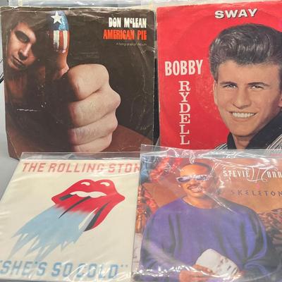 LOT 135B: Stack of 45s Vinyl (Dozens of Records) - Bruce Springsteen, AC/DC, Bob Dylan and Much More