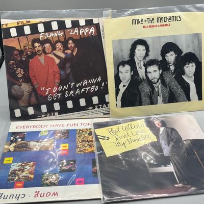LOT 137B: Stack of 45s Vinyl (Dozens of Records) - Frank Zappa, Cyndi Lauper, Phil Collins and Much More