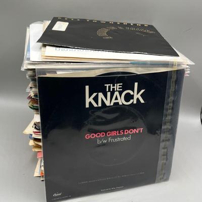 LOT 139B: Stack of 45s Vinyl (Dozens of Records) - Eric Clapton, Paul Simon, Michael Jackson and Much More