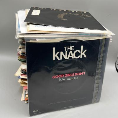 LOT 139B: Stack of 45s Vinyl (Dozens of Records) - Eric Clapton, Paul Simon, Michael Jackson and Much More