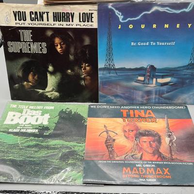 LOT 140B: Stack of 45s Vinyl (Dozens of Records) - The Supremes, Tina Turner, Journey and Much More