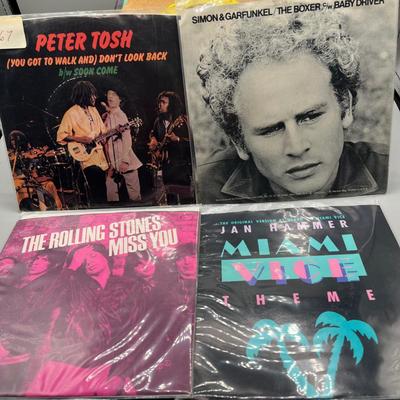 LOT 162B: Stack of 45s Vinyl (Dozens of Records) - Bruce Springsteen, Blondie, Elton John and Much More