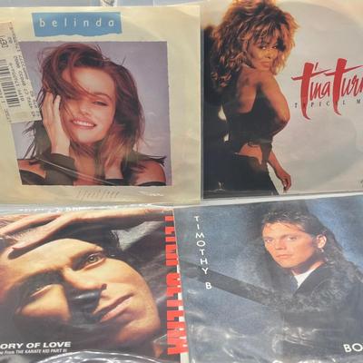 LOT 181B: Stack of 45s Vinyl (Dozens of Records) - Merle Haggard, The Cars, Duran-Duran and Much More