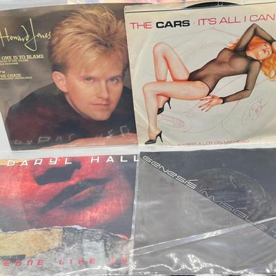 LOT 181B: Stack of 45s Vinyl (Dozens of Records) - Merle Haggard, The Cars, Duran-Duran and Much More