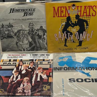 LOT 182B: Stack of 45s Vinyl (Dozens of Records) - Journey, Willie Nelson, The Righteous Brothers and Much More