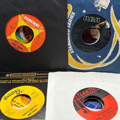 LOT 183B: Stack of 45s Vinyl (Dozens of Records) - Chubby Checker, Johnny Nash, Neil Diamond and Much More
