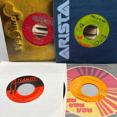 LOT 184B: Stack of 45s Vinyl (Dozens of Records) - The Beatles, The Doors, The Byrds and Much More