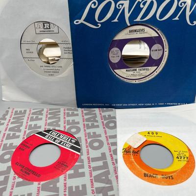 LOT 185B: Stack of 45s Vinyl (Dozens of Records) - Led Zeppelin, The Beach Boys, Rolling Stones and Much More