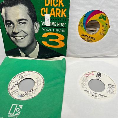 LOT 185B: Stack of 45s Vinyl (Dozens of Records) - Led Zeppelin, The Beach Boys, Rolling Stones and Much More