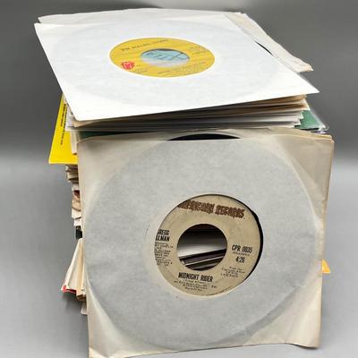 LOT 186B: Stack of 45s Vinyl (Dozens of Records) - The Rolling Stones, Lou Reed, The Monkees and Much More