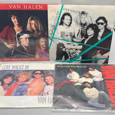 LOT 187B: Stack of 45s Vinyl (Dozens of Records) - Bon Jovi, Van Halen, Motley Crue, Guns N' Roses and Much More