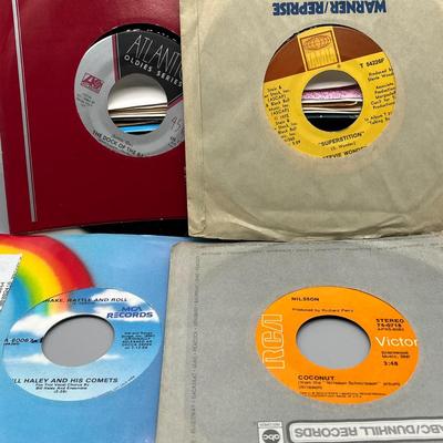LOT 189B: Stack of 45s Vinyl (Dozens of Records) - Janis Joplin, Grateful Dead, Stevie Wonder and Much More