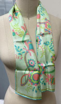100% SILK hand rolled long rectangle scarf pastels