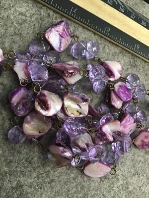 Beautiful Purple Glass and Shell Necklace