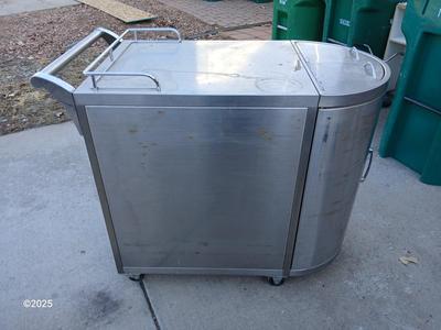 Mobile stainless steel food cart