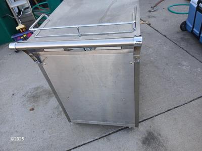 Mobile stainless steel food cart