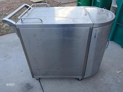 Mobile stainless steel food cart