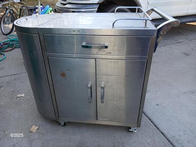 Mobile stainless steel food cart