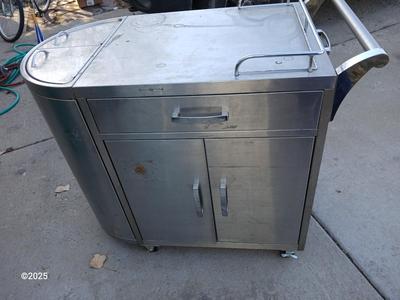 Mobile stainless steel food cart