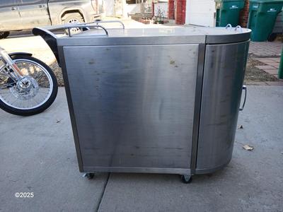 Mobile stainless steel food cart