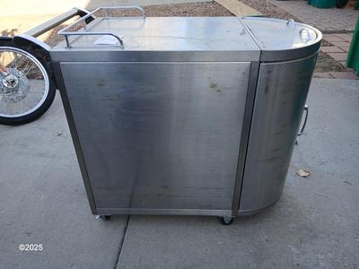 Mobile stainless steel food cart