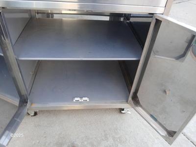 Mobile stainless steel food cart