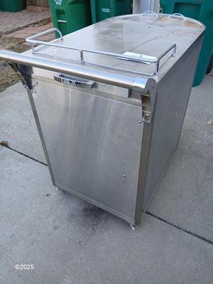 Mobile stainless steel food cart