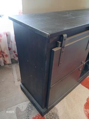 Mission Furniture - Media cabinet with metal sliding front doors