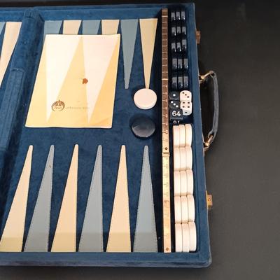 LOT 114B: Vintage Aries Travel Backgammon, Marlboro Poker Chip Set, Pleasantime Domino Set & More