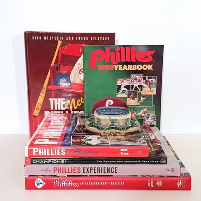 LOT 116B: Phillies Coffee Table Books with 2003 Limited Edition Veteran's Stadium Replica
