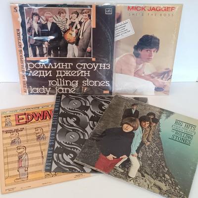 LOT 149B: LP Collection- Russian Press of The Rolling Stones 'Lady Jane' 1988, Mick Jagger 'She's the Boss',...