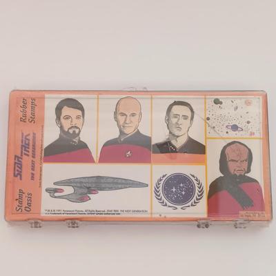 LOT 154B: Star Trek The Next Generation Rubber Stamps, View-Master Reels, Personal Communicator & More