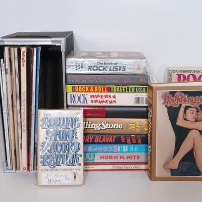 LOT 156B: Vintage Rolling Stone Magazines w/ Rolling Stone & Rock and Roll History Books
