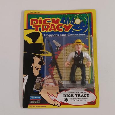 LOT 160B: Dick Tracy Sticker-Poster Set and Playmates Figures w/ 1981 Yoda Puppet, Pebbles Cereal Flintstones Toy & More