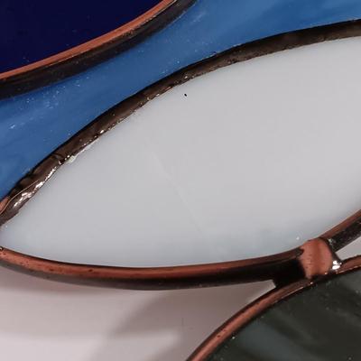 LOT 169B: Vintage Butterfly Prints, Wood Candle Holders, Stained Glass Wall Brackets & More