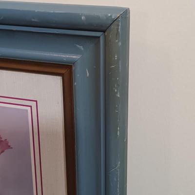 LOT 169B: Vintage Butterfly Prints, Wood Candle Holders, Stained Glass Wall Brackets & More