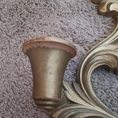 LOT 169B: Vintage Butterfly Prints, Wood Candle Holders, Stained Glass Wall Brackets & More