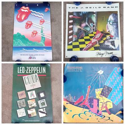 LOT 173B: Set of (4) Vintage Rock Posters: The Rolling Stones, The J. Geils Band & Led-Zeppelin