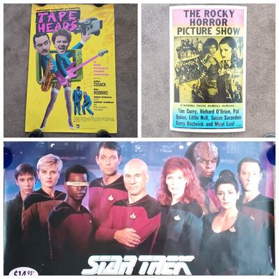 LOT 174B: Tapeheads 1989 Poster, Star Trek The Next Generation 1991 Poster & a Contemporary The Rocky Horror Picture Show Poster
