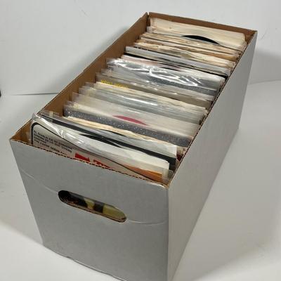 LOT 192B: Box of 45s Singles (Dozens of Vinyl Records) - Beatles and Much More
