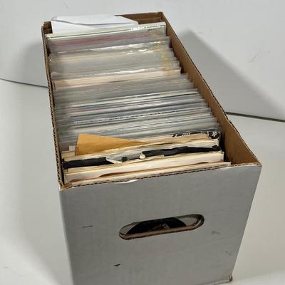 LOT 193B: Box of 45s Singles (Dozens of Vinyl Records) - Sealed Bob Dylan Set and More