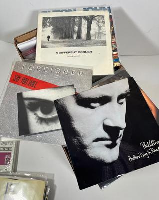 LOT 193B: Box of 45s Singles (Dozens of Vinyl Records) - Sealed Bob Dylan Set and More