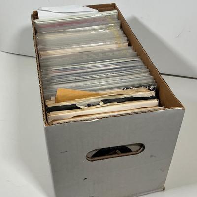 LOT 193B: Box of 45s Singles (Dozens of Vinyl Records) - Sealed Bob Dylan Set and More