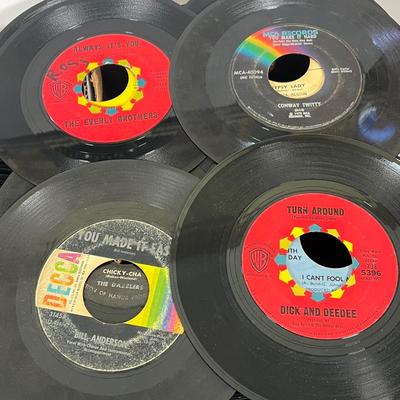 LOT 194B: Two Boxes of 45s Singles (Dozens of Vinyl Records - No Sleeves
