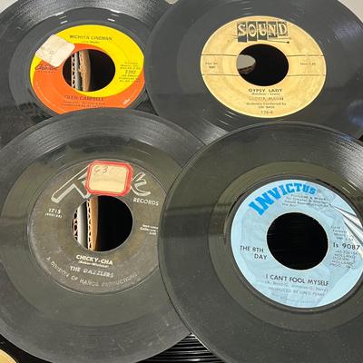LOT 194B: Two Boxes of 45s Singles (Dozens of Vinyl Records - No Sleeves