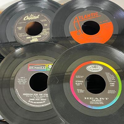 LOT 194B: Two Boxes of 45s Singles (Dozens of Vinyl Records - No Sleeves