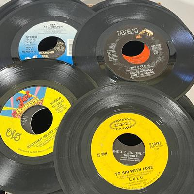 LOT 194B: Two Boxes of 45s Singles (Dozens of Vinyl Records - No Sleeves