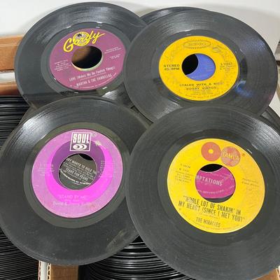 LOT 195B: Two Boxes of 45s Singles (Dozens of Vinyl Records - No Sleeves